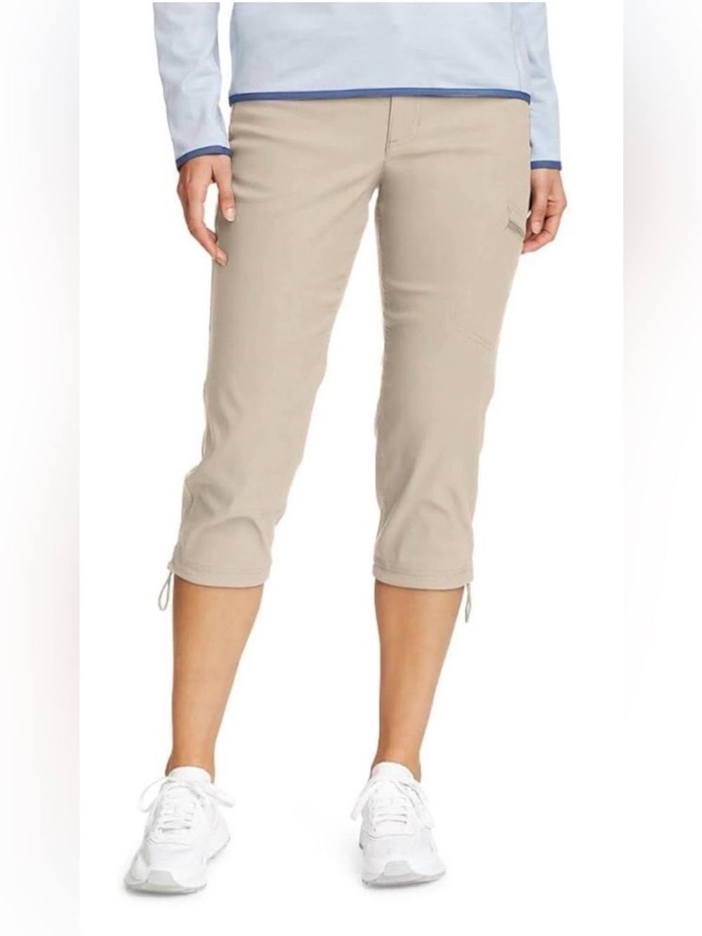Eddie Bauer Women's Light Khaki Water Repellent Sun Protection Pumice Capris